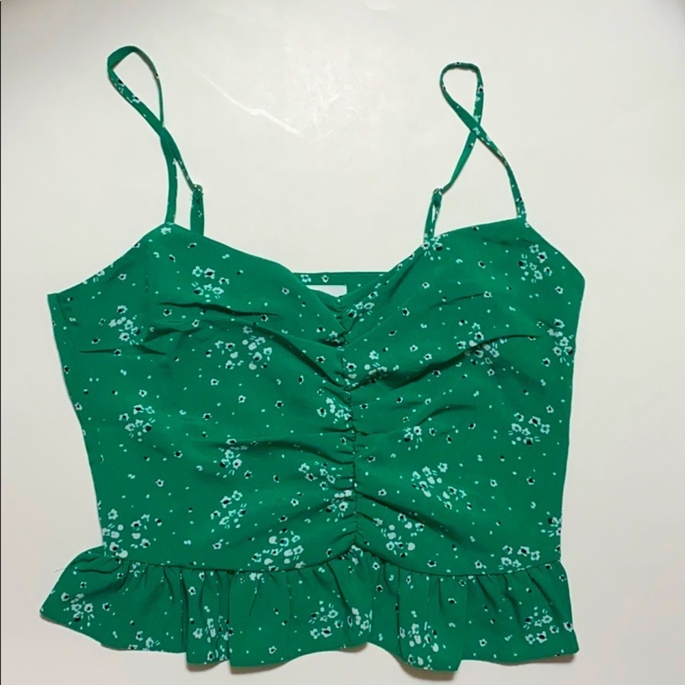 NWT TopShop green ruched peplum camisole
size: 4